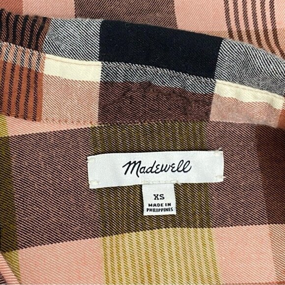 Madewell Women's Brown Seconda Plaid Ex-Boyfriend Button Down Shirt XS/C37 - Picture 5 of 11